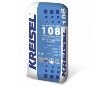 Біла високоеластична клейова суміш для натурального каменю Kreisel 108. 25 кг