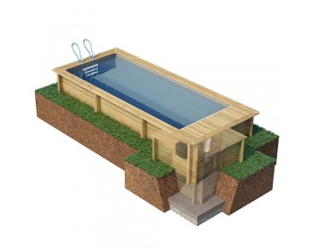 Дерев'яний басейн URBAN із відділом для обладнання 6.0 х 2.5 м