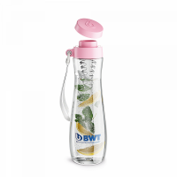 Пластикова пляшка BWT для води з вставкою. Рожева, 600мл