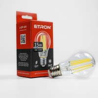 Світлодіодна лампа ETRON Filament 1-EFP-104 A60 15 W 4200K E27 прозора
