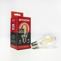Світлодіодна лампа ETRON Filament 1-EFP-106 A60 12 W 4200K E27 прозора