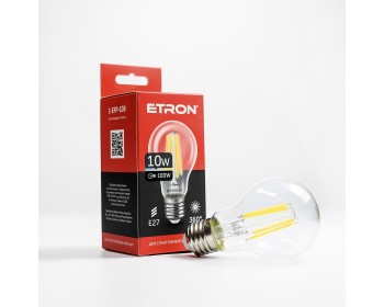 Світлодіодна лампа ETRON Filament 1-EFP-108 A60 10W 4200K E27 прозора