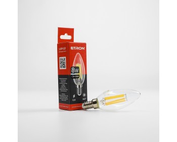 Світлодіодна лампа ETRON Filament 1-EFP-122 S37 8W 4200K E14 прозора