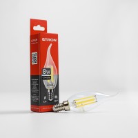 Світлодіодна лампа ETRON Filament 1-EFP-130 C37 8W 4200K E14 tailed прозора