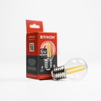 Світлодіодна лампа ETRON Filament 1-EFP-150 G45 6W 4200K E27 прозоре скло
