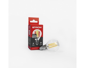 Світлодіодна лампа ETRON Filament 1-EFP-158 G45 10W 4200K E14 прозоре скло