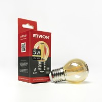 Світлодіодна лампа ETRON Filament 1-EFP-183 G45 5W 3000K E27 прозоре скло