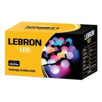 LED гірлянда Lebron лінійна RGB 40 LED Куля, 6 м, IP20