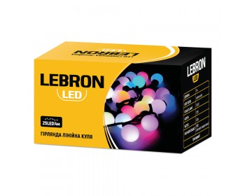 LED гірлянда Lebron лінійна RGB 25 LED Куля, 4 м, IP20