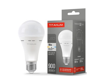 LED лампа акумуляторна TITANUM A68 10W E27 4000K 220V