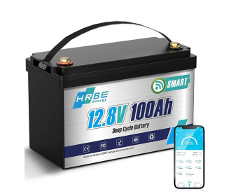 Акумулятор HRBEEnergy LiFePO4 12V/100AH (1280W*h), Smart BMS, Bluetooth APP, (літій-залізо-фосфатний акумулятор для ДБЖ (UPS))