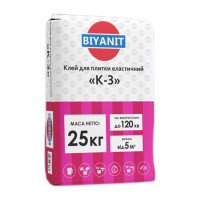 Клей для плитки еластичний Biyanit К-3 (25 кг)