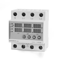 Трифазне реле контролю напруги та струму VIDEX RESIST 145-300В 1-63А