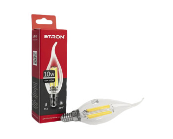 Світлодіодна LED лампа E14 10W 4200K С37 ETRON 1-EFP-136 Filament