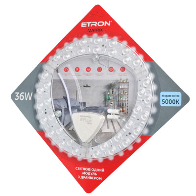 Світлодіодний модуль ETRON 1-EMP-276 36W Matrix 5000K IP20 коло 230мм