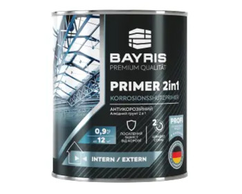 Грунт антикорозійний PRIMER 2в1 "BAYRIS", Сірий, 0.9 кг