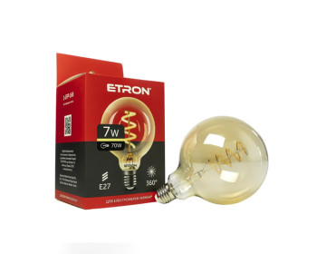 Лампа світлодіодна ETRON Filament Power 1-EFP-165 G95 Vintage E27 7W 2700K позолочене скло