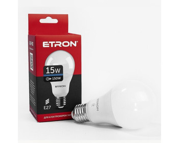 Світлодіодна LED лампа ETRON 15W A65 6500K E27 холодне світло 15W A65 6500K E27